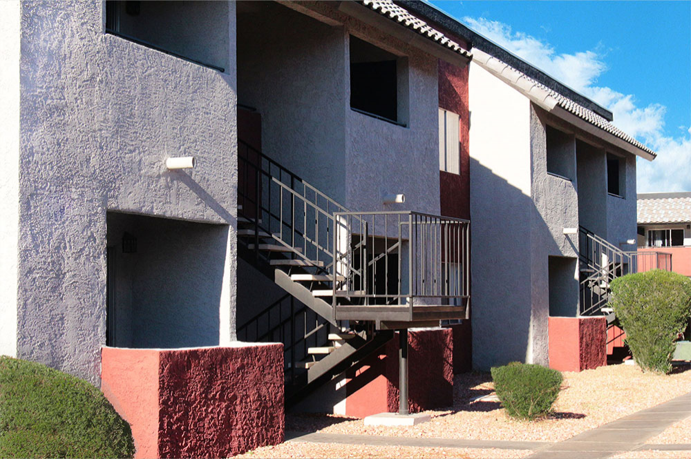 This image is the visual representation of Exteriors 9 in Las Palomas Apartments.