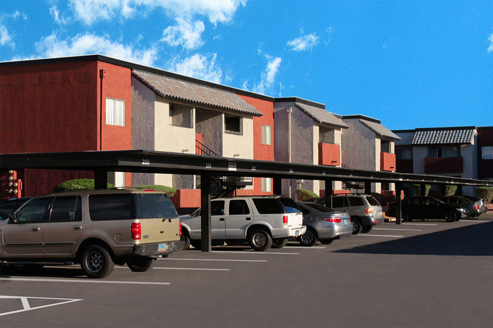 This Exteriors 4 photo can be viewed in person at the Las Palomas Apartments, so make a reservation and stop in today.